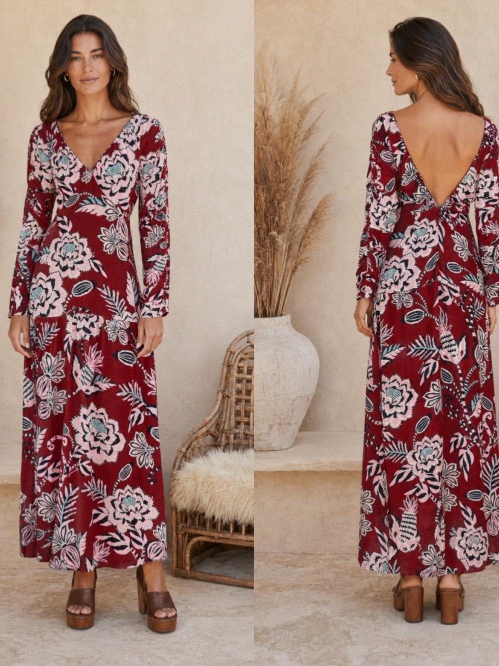 Farm Rio Low Back Inspiration Maxi Dress